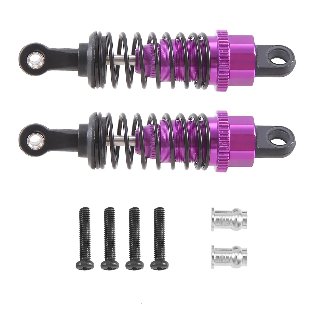 2 Pcs Oil Adjustable 65Mm Shock Absorber Damper for Rc Car 1/18 WLtoys A959 A969 A979 K929 Hpi Hsp Traxxas Losi Tamiya,Purple