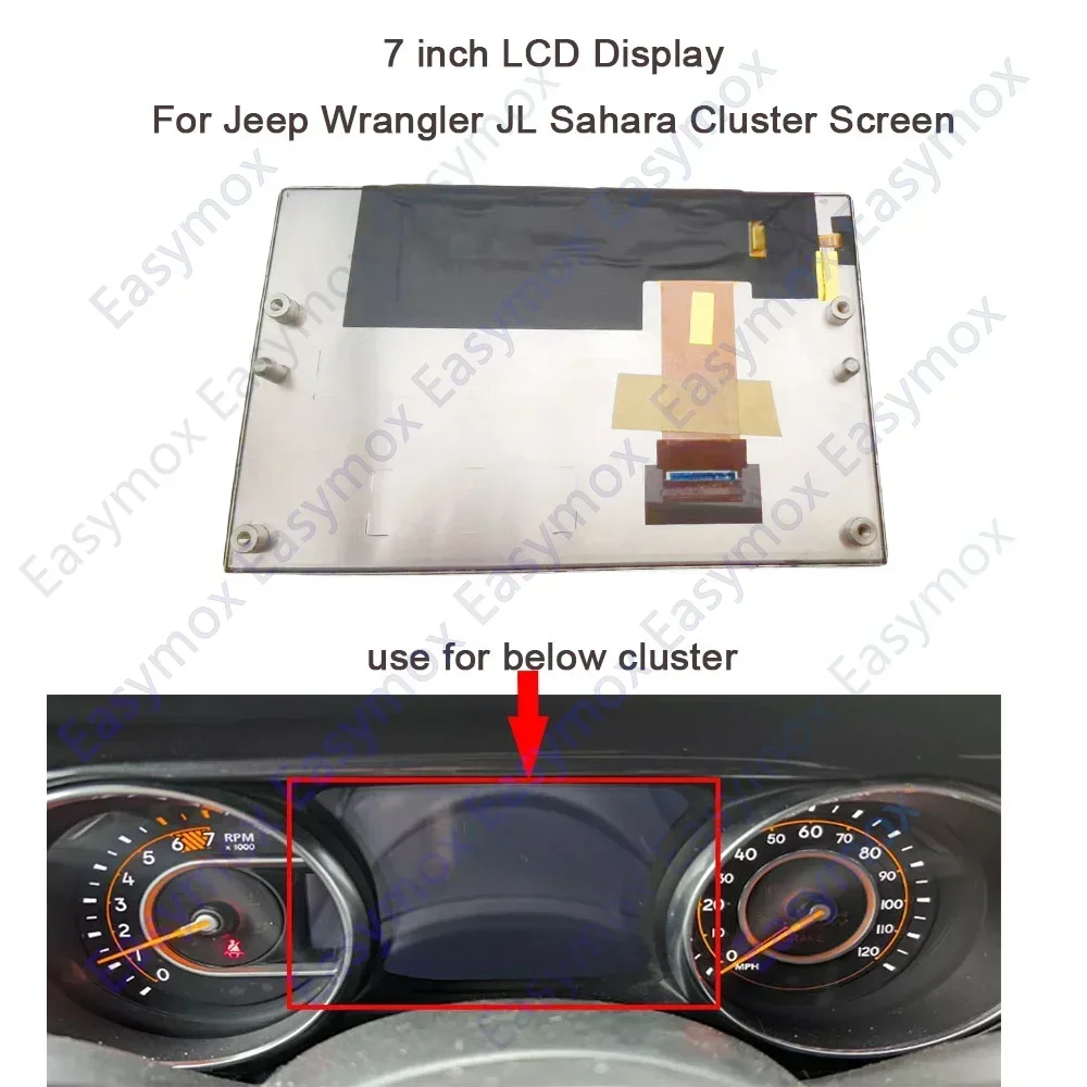 LCD Display Instrument Cluster for Jeep Wrangler JL Sahara 2018 2019 2020 2021 2022 Dashboard Speedo Screen Repair 68233868AF