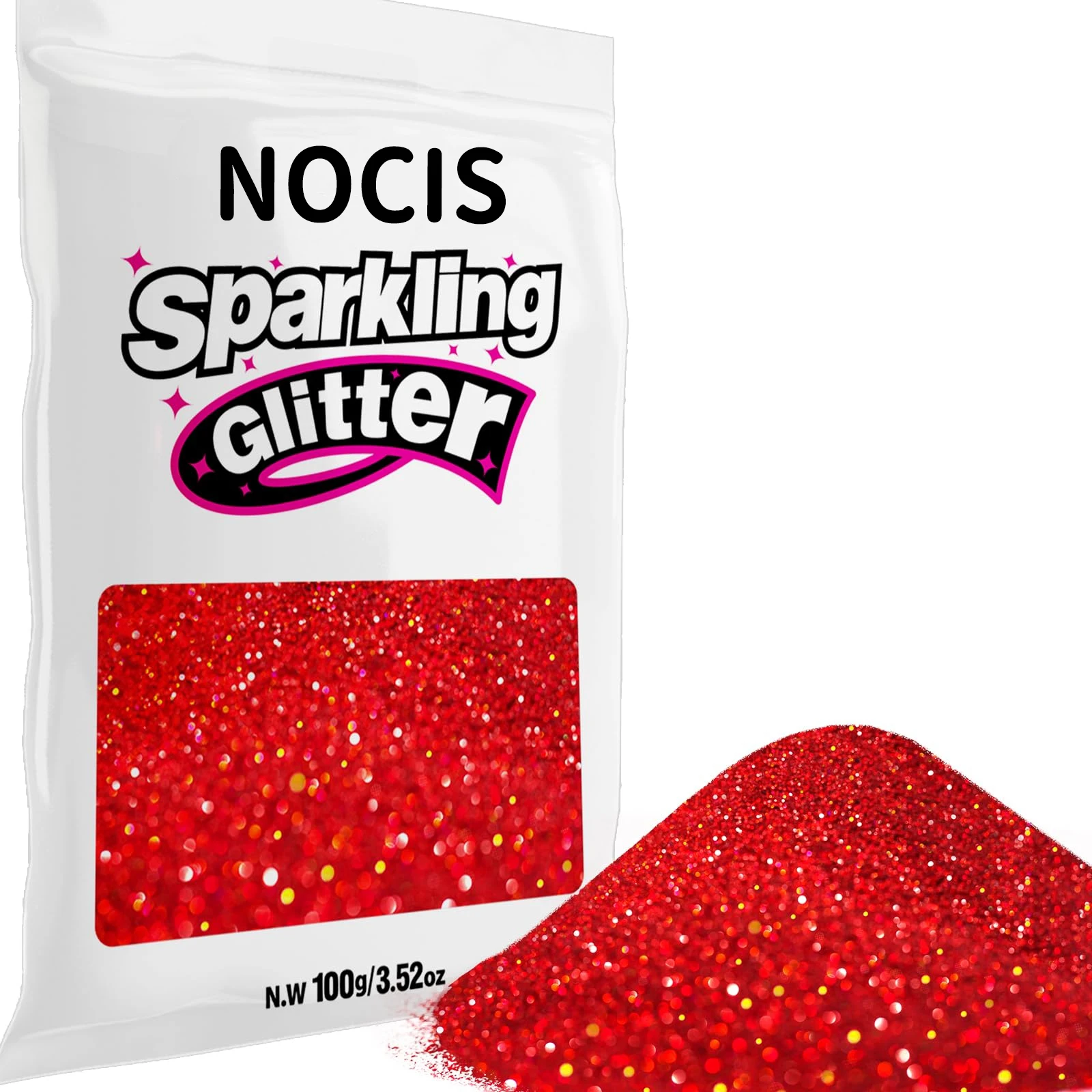 

Красный блеск NOCIS, 100 г/,5 унций, голографический тонкий блеск для поделок, смолы, цветы, ювелирные изделия своими руками, украшения для вечеринок