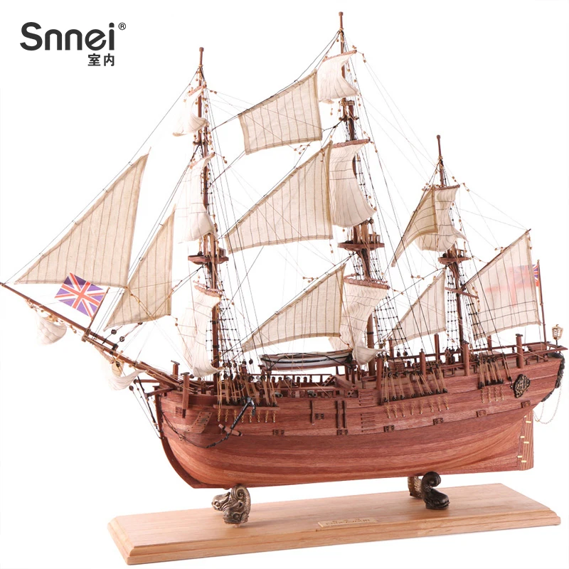 

The handmade Sapele mahogany model of the sailing ship British Endeavour is smooth sailing