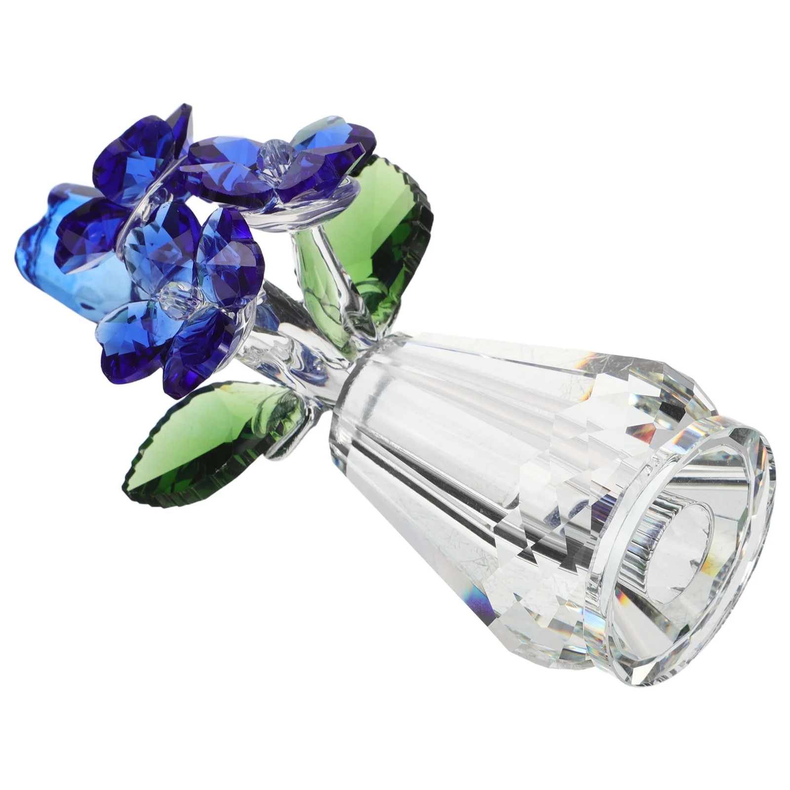 

Crystal Flower Rose Keepsake - Multifaceted Glass Rose Centerpiece for Romantic Tabletop Decoration Mother's Day Present