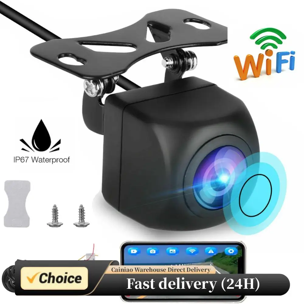 Telecamera Posteriore Wireless WiFi per Auto con Visione Notturna HD, Telecamera di Retromarcia Impermeabile IP67 per Android e iOS