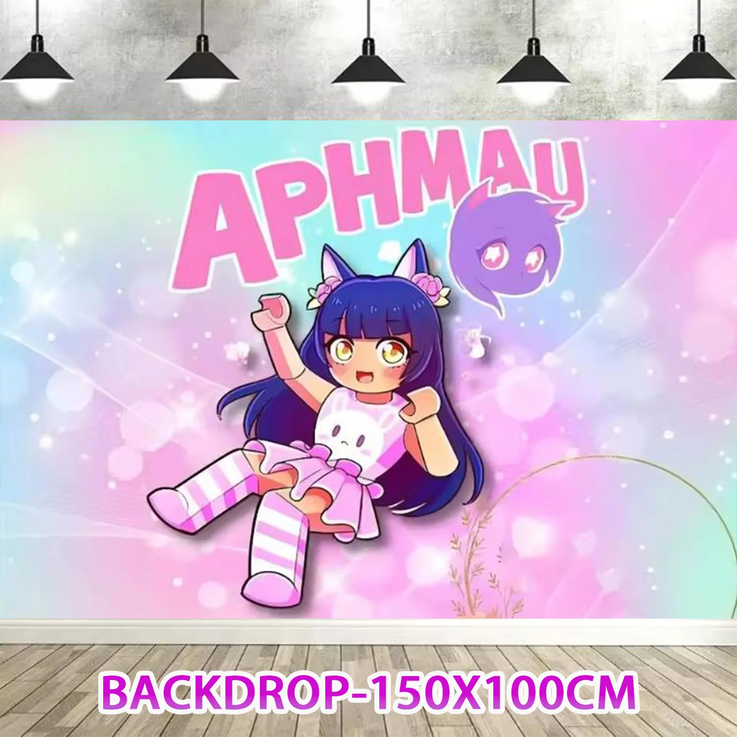 Niedliches Aphmau-Themen Geburtstagsparty-Dekorationsset Happy Birthday Banner Meow Cat Ballon Tortendekoration Kinder Mädchen Geburtstagsparty-Zubehör – Detail 8