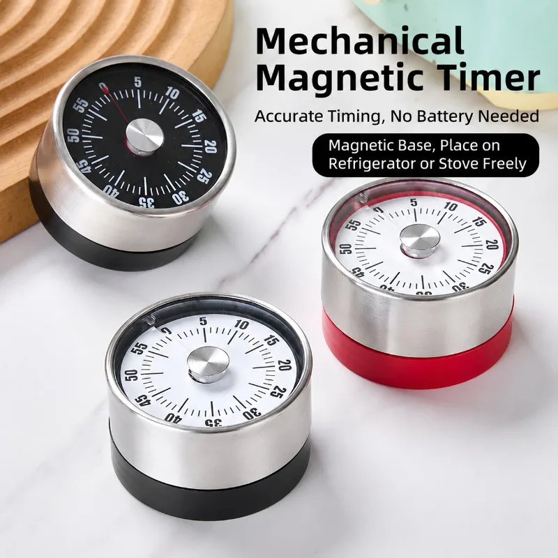 Digital Kitchen Timer Stainless Steel Magnetic Cooking Timer Countdown Alarm Clock for Students