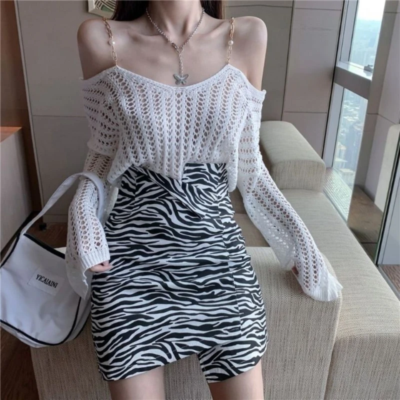 Ladies Mesh Hollowed Out See-through Pullover Sweater Tshirts Women Sexy Off shoulder top Female Girl Knitted T-shirt Vy1609