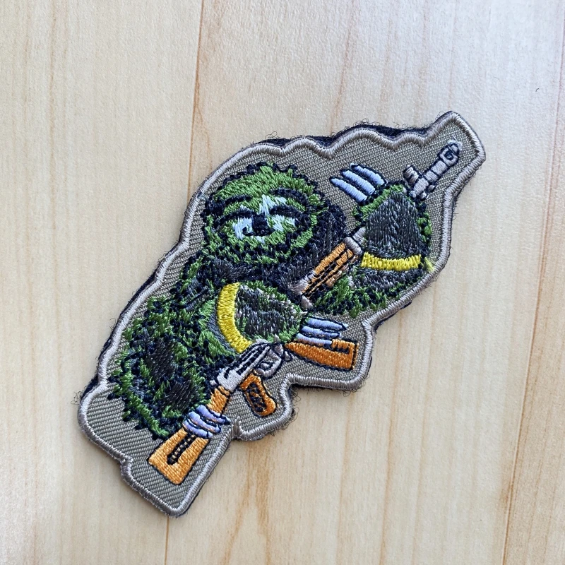 Sloth Animal Embroidery Patch Hook and Loop Emblem Tactical Military Accessory Patches Gun Morale Badge Clothes Backpack Sticker