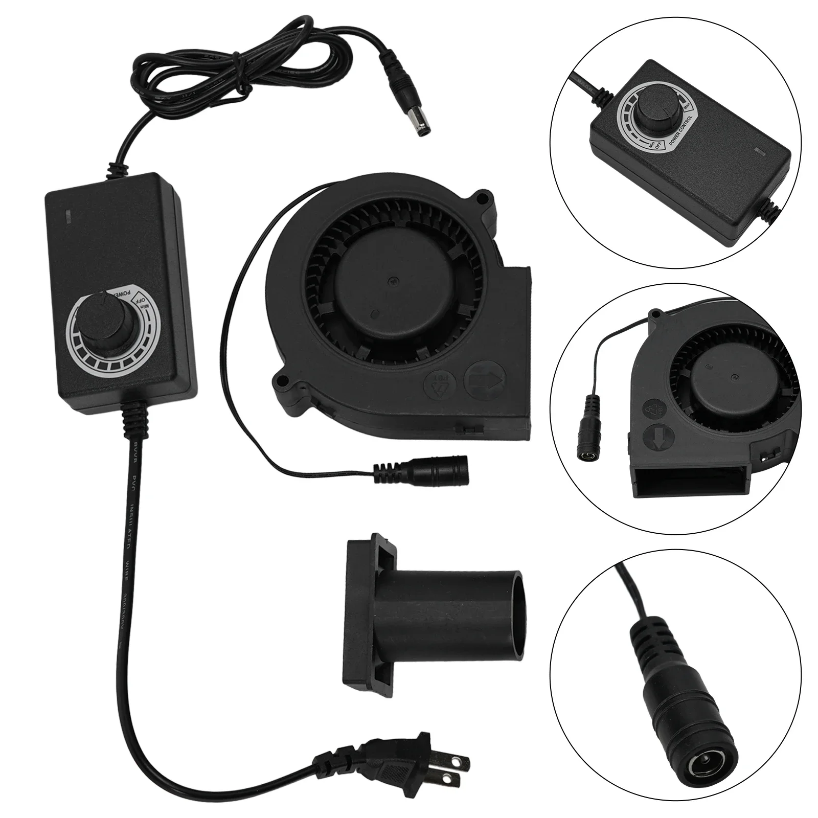 Turbo Fan Blower Powerful 12V Replacing 2.7A Speed Control Stove Adjustable Volume Air Airflow BBQ DC Double Ball