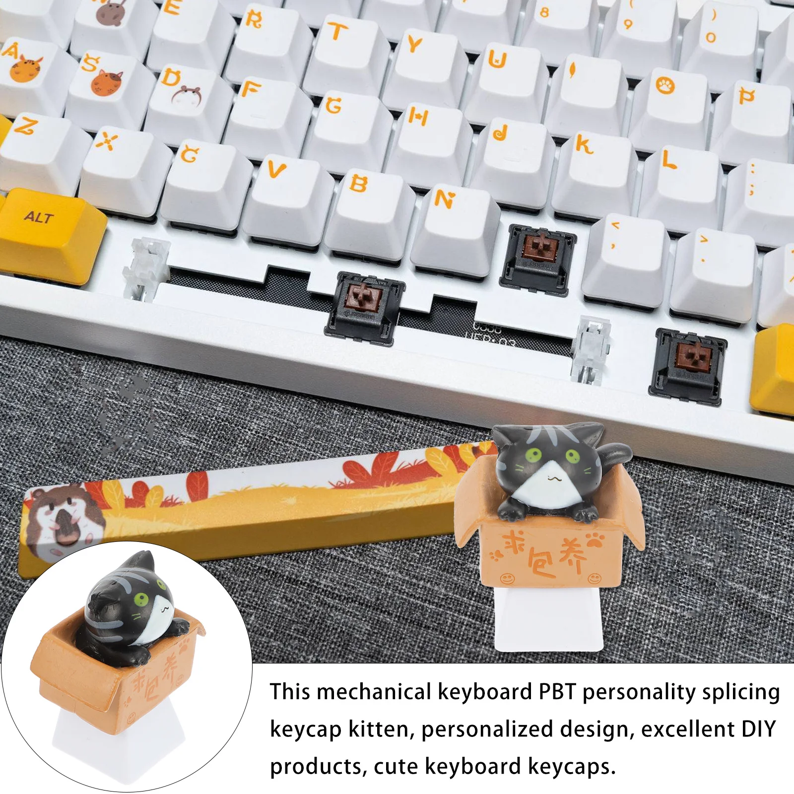 

Pbt Key Caps for Mechanical in Cardboard Box R4 Profile Personalized DIY Decorative Keyboard Keycap Replacement
