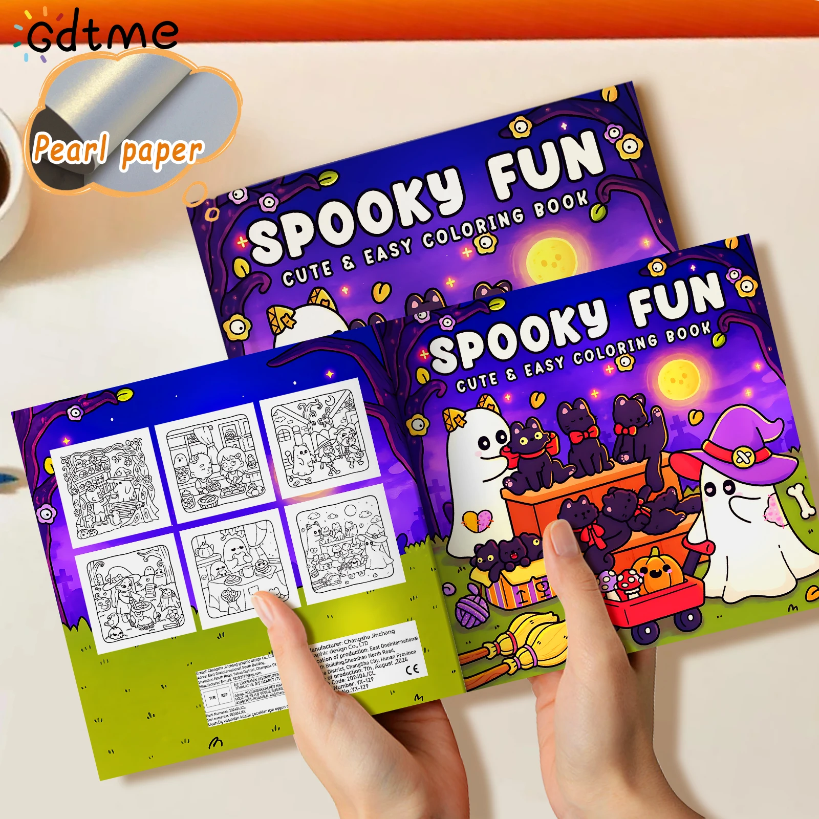 SPOOKY FUN CUTE & EASY Coloring Book for Adult Relieve Stress Kill Time DIY Painting Drawing Book Bold Spooky Halloween Patterns image 3