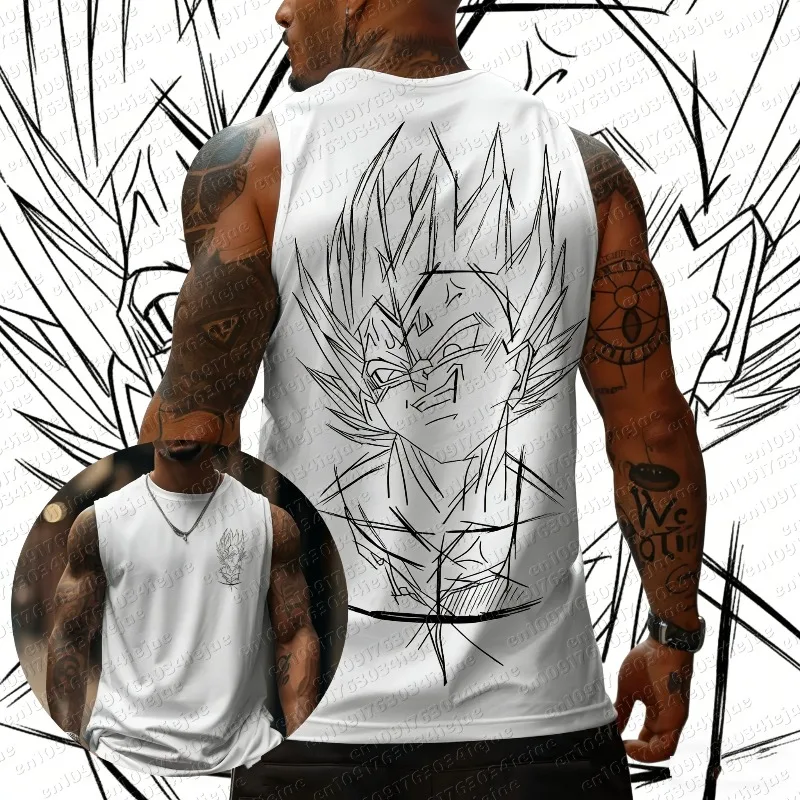

Майка Dragon Ball Vegeta унисекс, летняя, 2026 года, для фитнеса и тренировок, повседневная, универсальная, удобная и дышащая