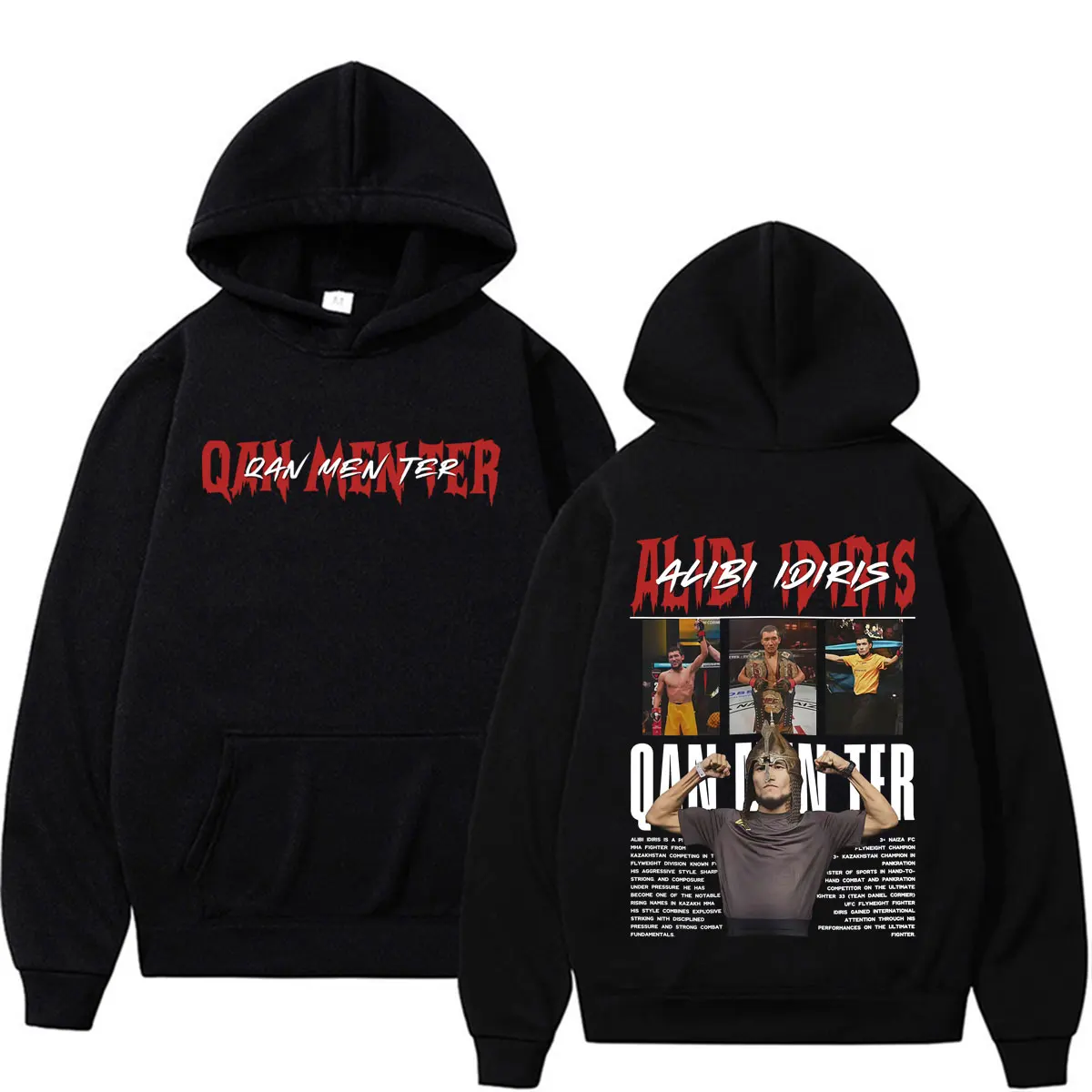 ALIBI IDRIS QAN MEN TER Vintage Graphic Hoodies Men's Clothing Fashion Violence Aesthetic Sweatshirts High Quality Casual Hoodie