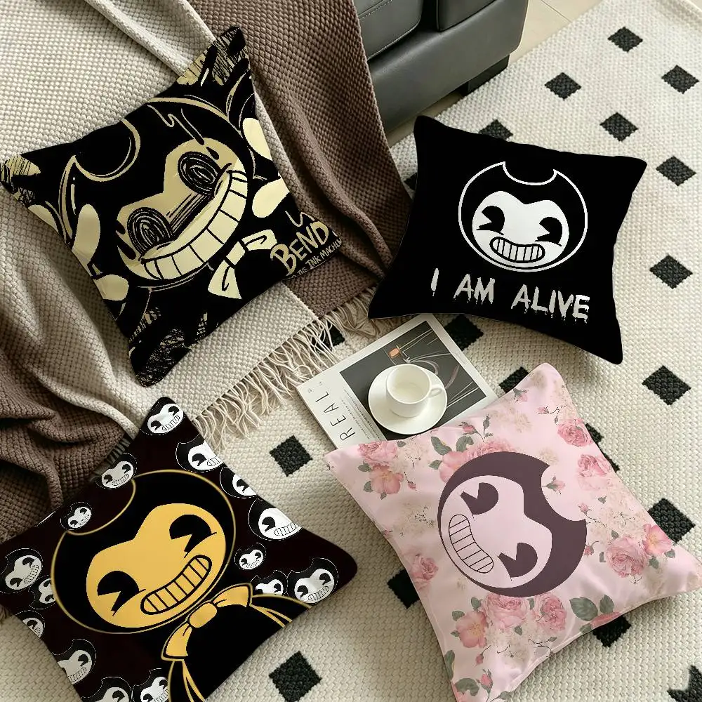 Game B-Bendy and the Ink M-Machine Decorative Room Aesthetics Pillow Case Home Decor Bedroom Sofa Bed Couch Pillow Cover 45x45