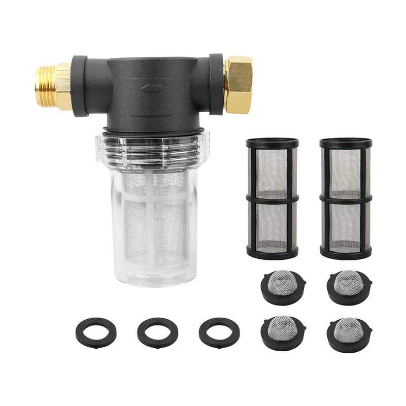 

Garden Hose Inlet Filter for High Pressure Washer Sediment Filter Attachment 40 Mesh Screen Extra 2 Pcs 100 Mesh Washer Filter