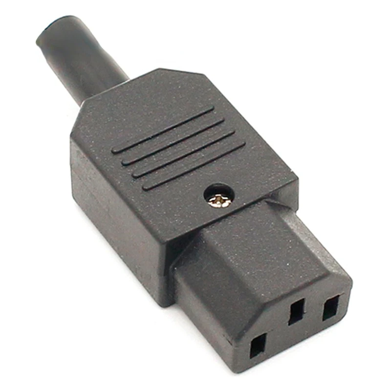 10pcs New Wholesale Price 10A 250V Black IEC C13 female Plug Rewirable Power Connector 3 pin AC Socket