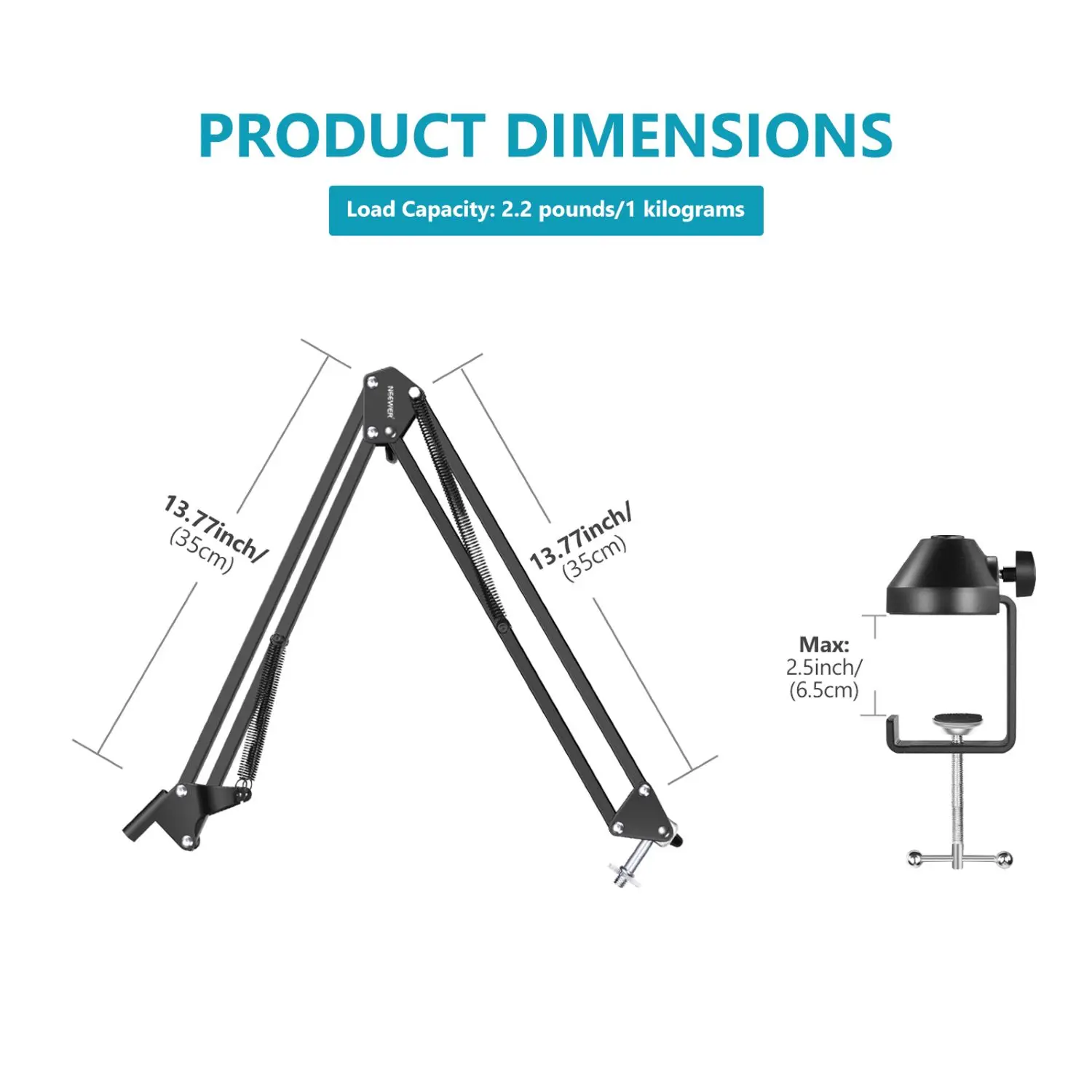 Neewer Desktop-Klemme, verstellbare Aufhängung, Ausleger, Scherenarm, Ständer, Halter 360° °   Rotation für Logitech Webcam C922 C930e C930 C920