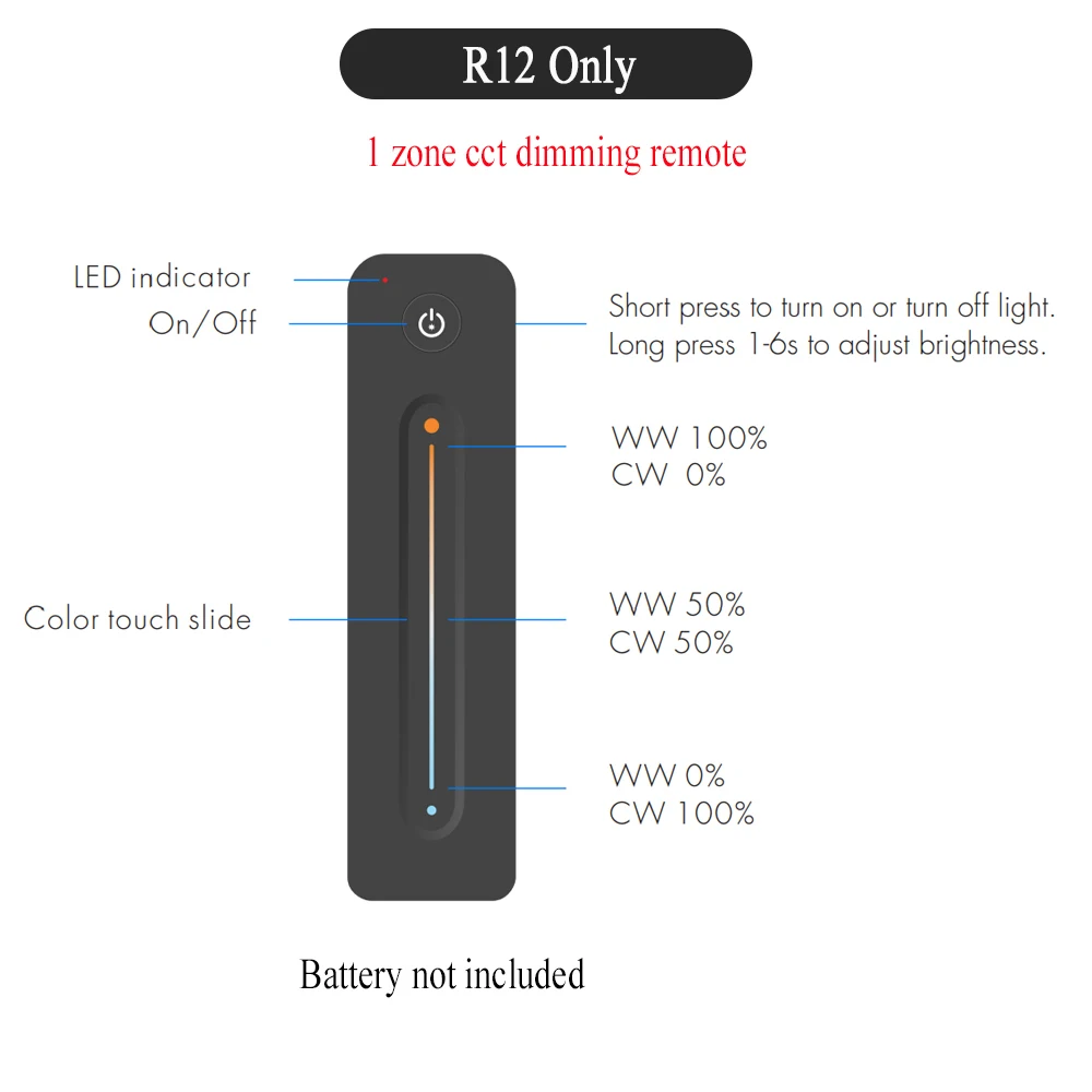 CENFAYA Bluetooth & RF 2CH LED Controller DC12V 24V Smart Dimmer Match mit RF 2,4G Fernbedienung für WW CW NW CCT LED Streifen 7