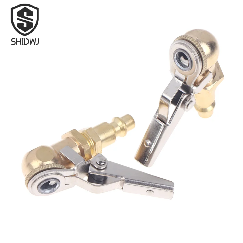 2 pçs de bronze bola fechada pneu 1/4 polegada fnpt fluxo fechado pneu inflator ar carro pneu mandril inflator bomba válvula conector