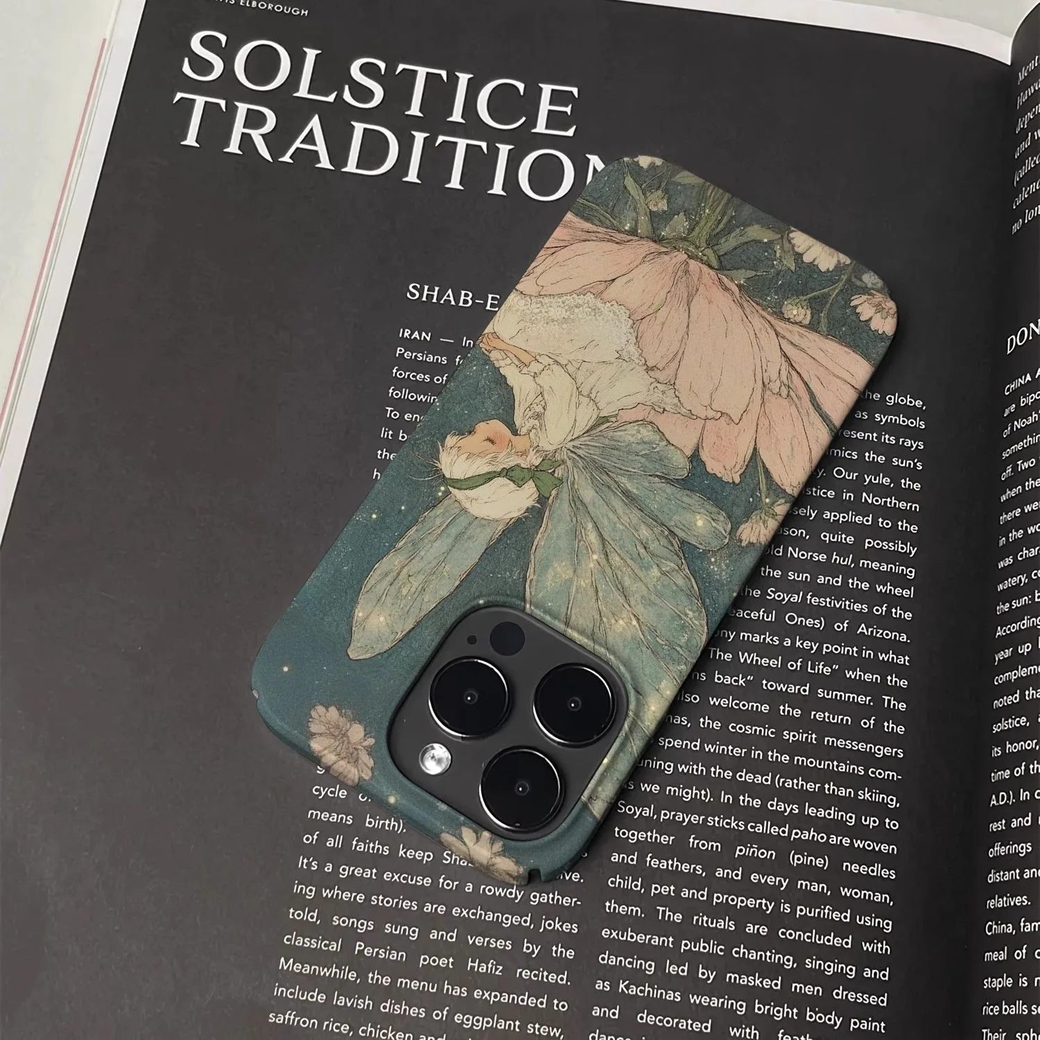 Dreamy INS Cute Fairy-on-Flower Pattern Phone Case for iPhone 17 16 15 14 11 12 13 Pro Max Air Plus Back Cover