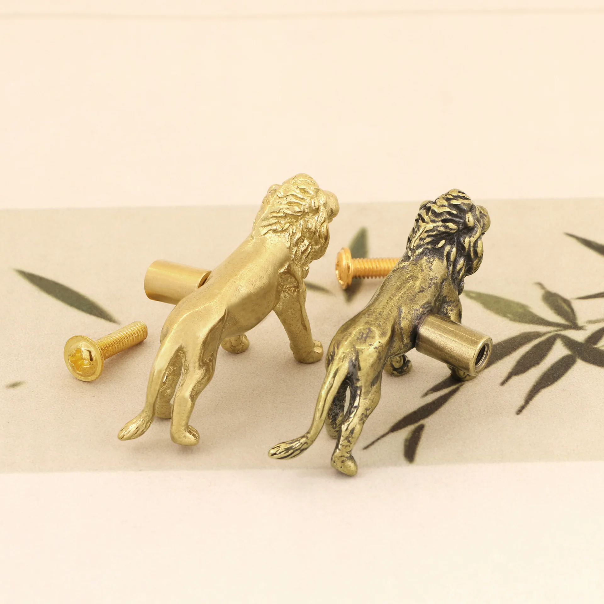 

Новая латунная ручка ящика для детской комнаты в китайском стиле, креативная ручка шкафа в форме льва, персонализированная дверная ручка шкафа