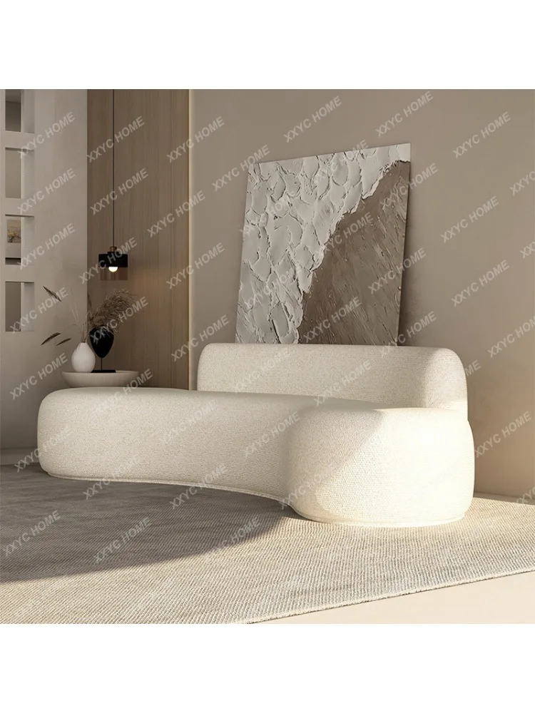 Modern Curved Clothing Store Fabric Sofa Nordic Small Apartment Light Luxury Living Room Sofa