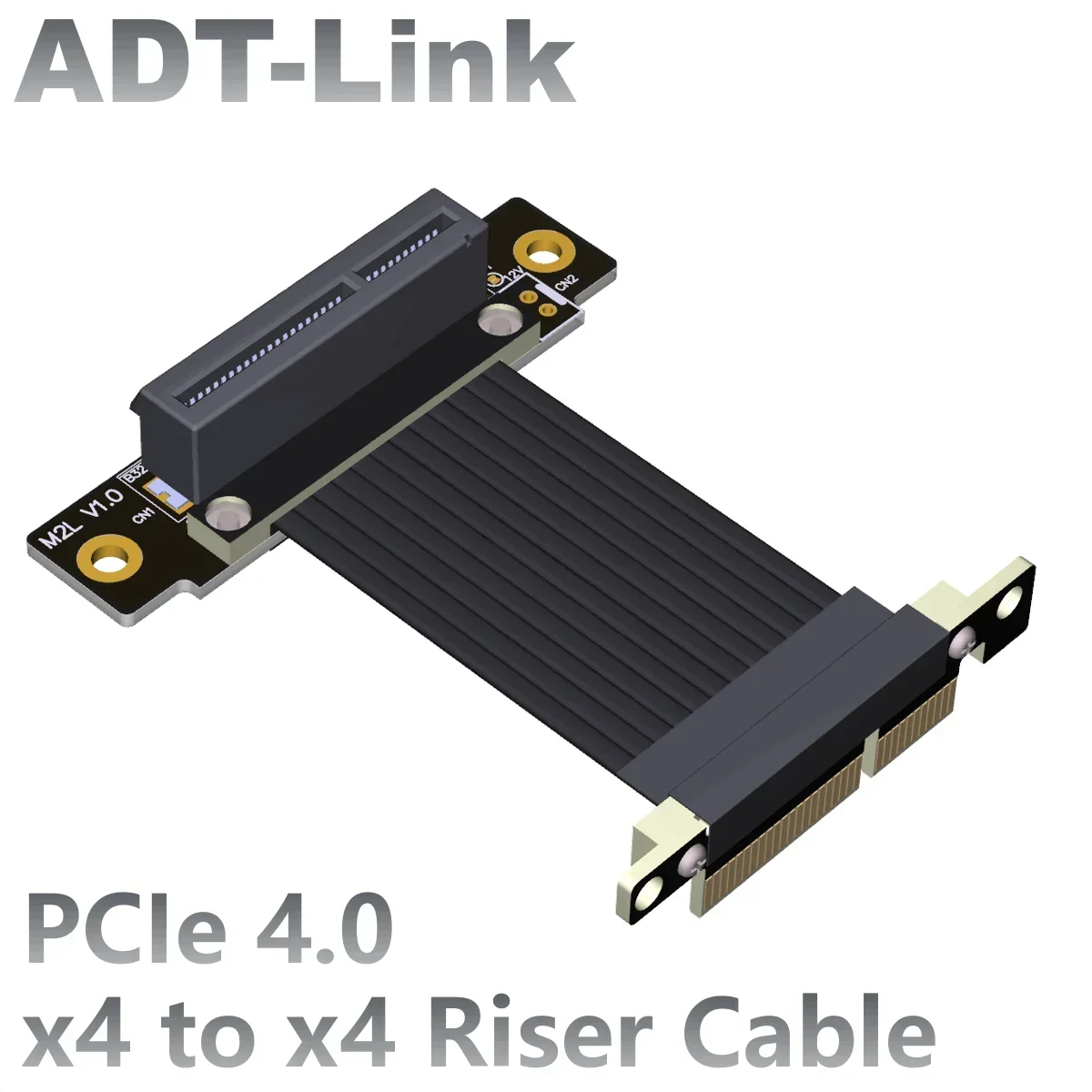 

ADT-Link PCIe 4,0 x4 к x4 Райзерный кабель Колено 90 градусов x4 Расширение видеокарты Поддержка сетевой карты, жесткий диск, USB-карта Gen4.0