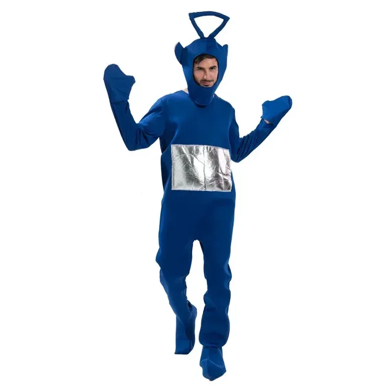 ชุดคอสเพลย์สําหรับผู้ใหญ่JumpsuitหมวกตลกTinky Winky Dipsy Laa-Laa PoฮาโลวีนCarnivalเสื้อผ้าเครื่องแต่งกาย