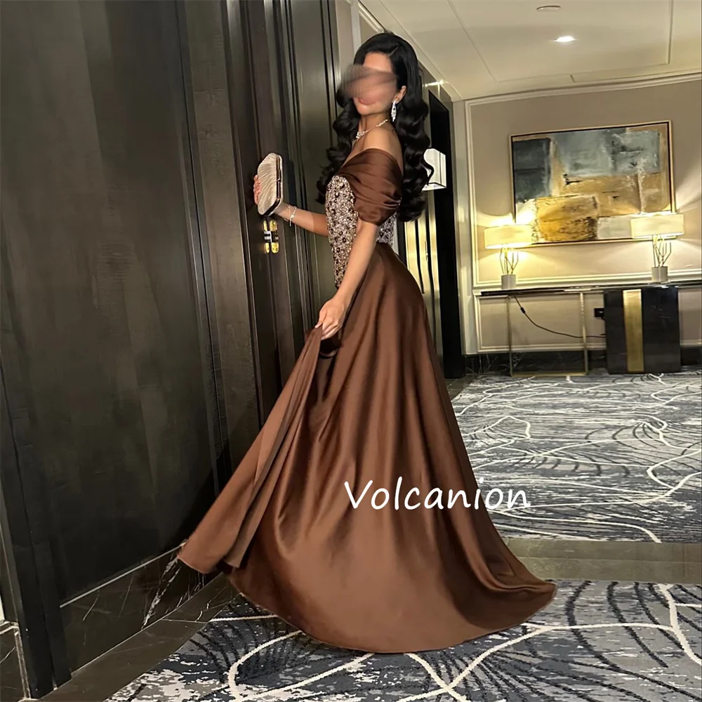 Gaun Panjang Bahu Terbuka Lurus Berpayet Charmeuse Cocok Khusus Acara Dipesan Lebih Dahulu Uniseks Elegan