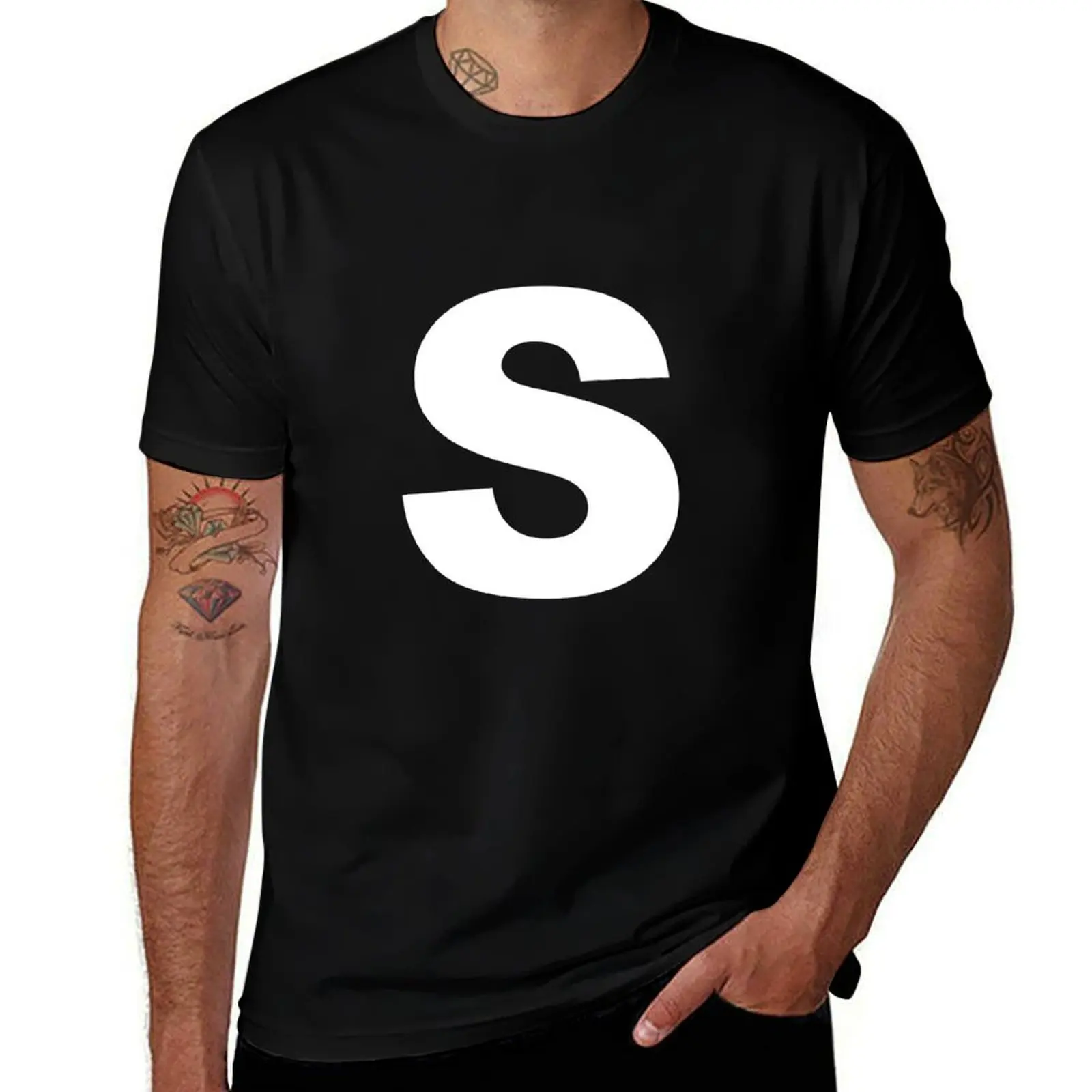 Copy of Letter S Chipmunk Halloween Costume Blue T-Shirt Casual Fashion Short Sleeve Cotton T-Shirt