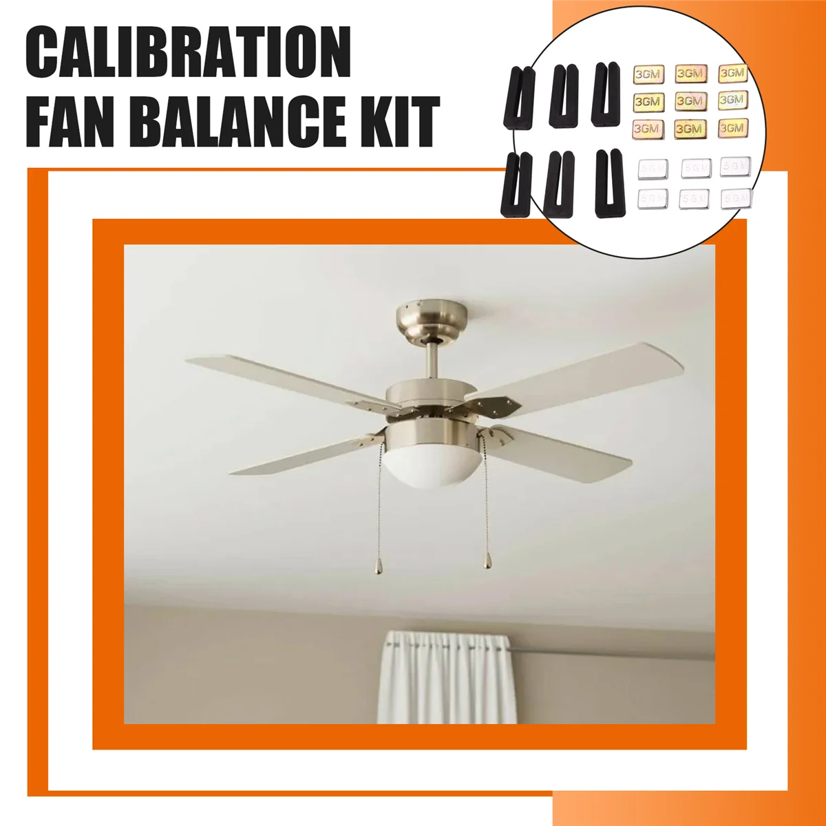 Kit d'équilibrage de lame de ventilateur de plafond, comprend un métal auto-adhésif, un poids 5G et un poids 3G, 6 ensembles, chaud et nouveau