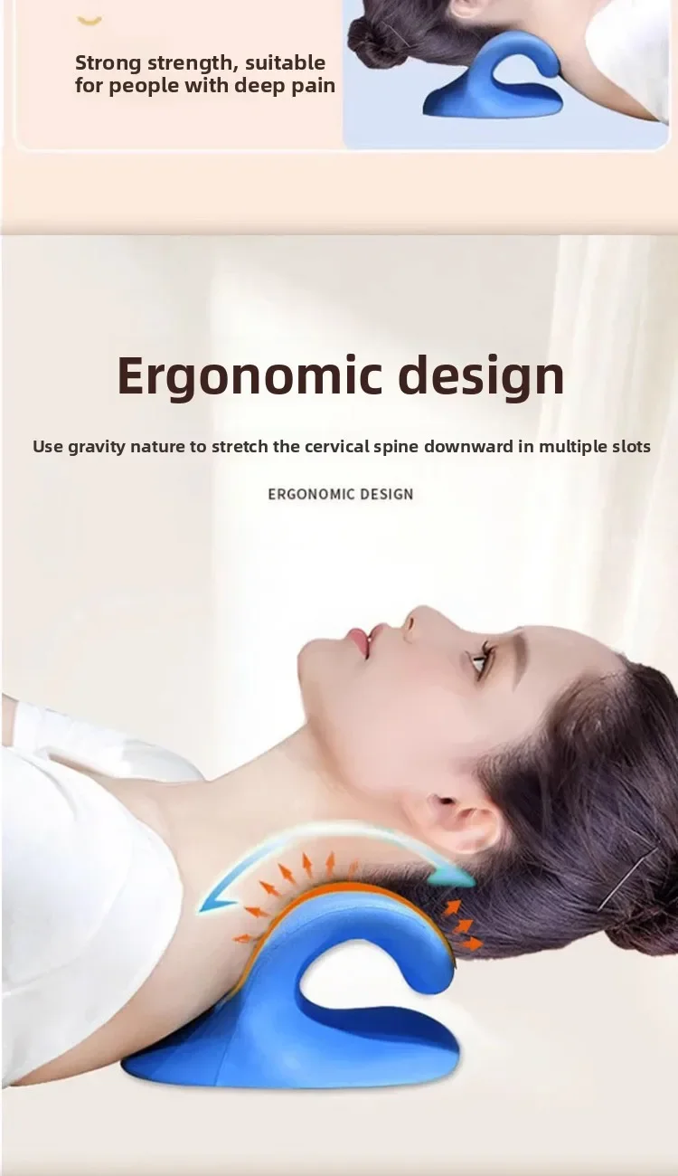 Neck Shoulder Stretcher Relaxer Cervical Chiropractic Traction Device Pillow for Side Back Stomach Sleeper Remedial Pillows