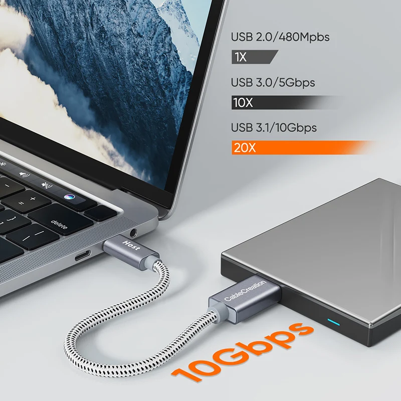 كابل CableCreation بطول 0.3 متر USB C إلى Micro B، محرك الأقراص الصلبة الخارجي ذو سرعة 10 جيجابت في الثانية مضفر، USB 3.1 من النوع C إلى Micro B يعمل لـ SSD #4