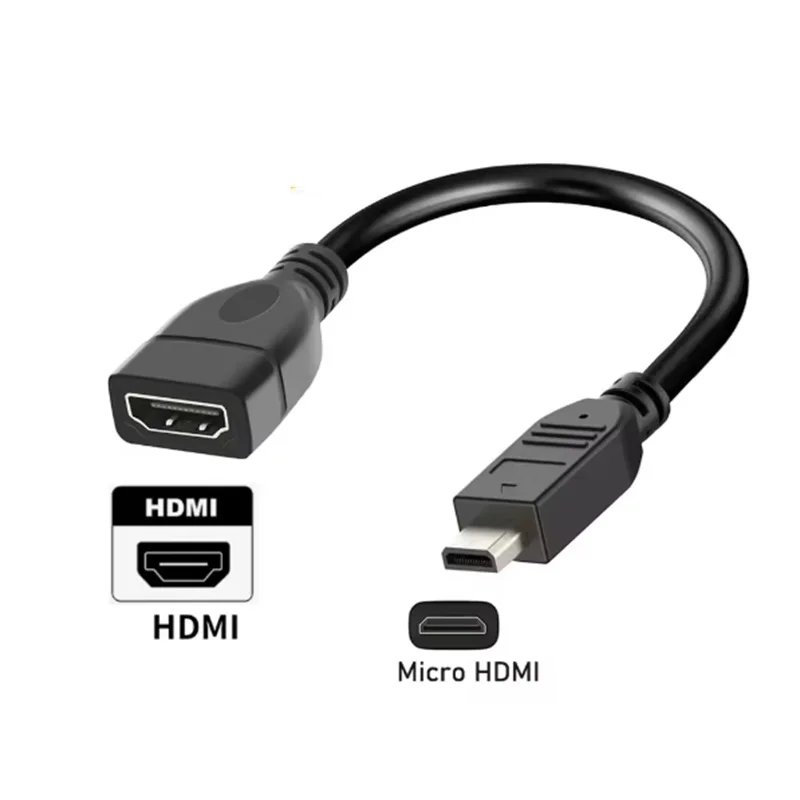 Micro HDMI naar HDMI data transmissielijn Micro HDMI naar HDMI vrouwelijke adapterkabel Raspberry Pi 5/Pi 4 Hero 7 6 A6000 camera HDTV