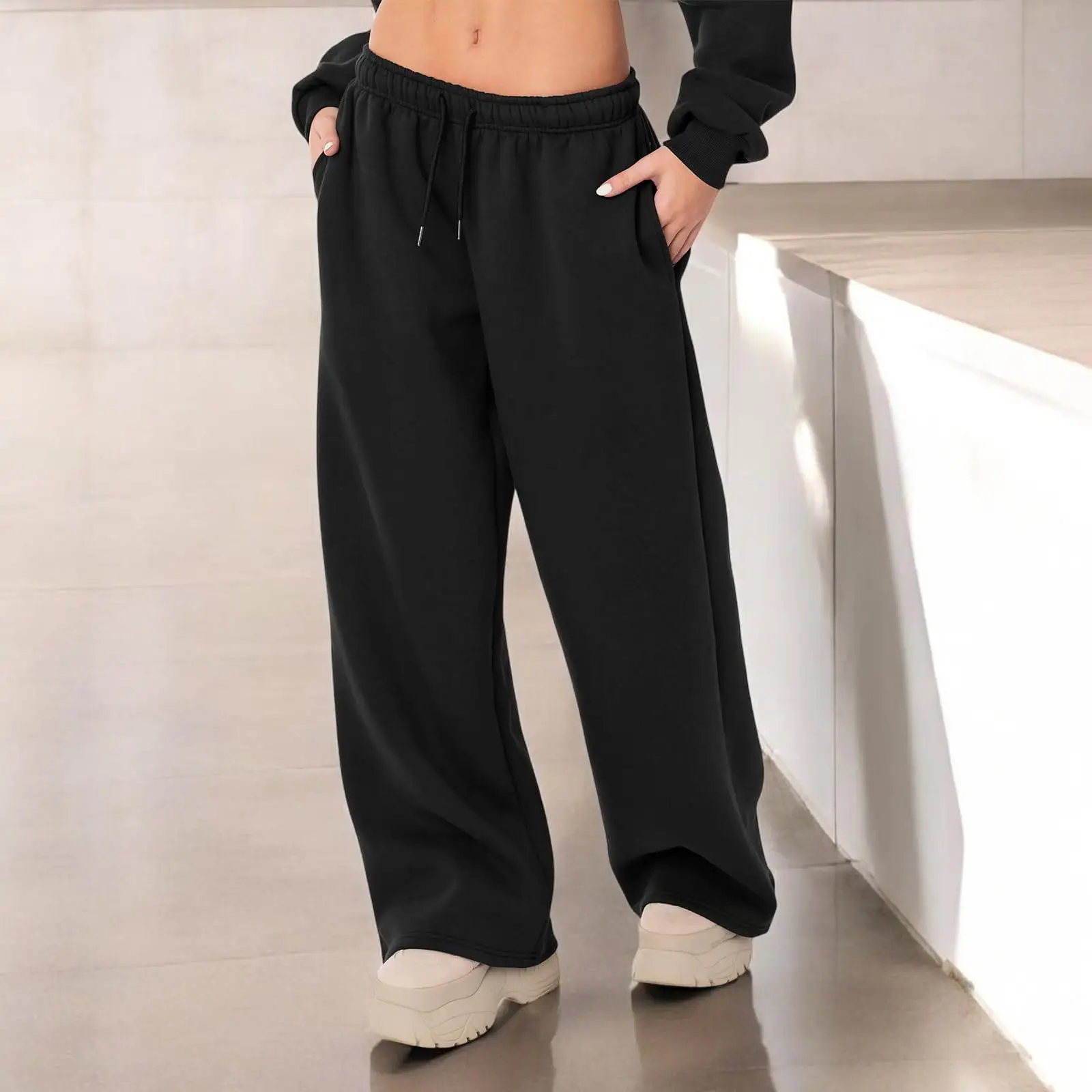 

Мужские осенние и зимние прямые спортивные штаны унисекс, повседневные модные универсальные свободные уличные стильные свободные повседневные брюки большого размера