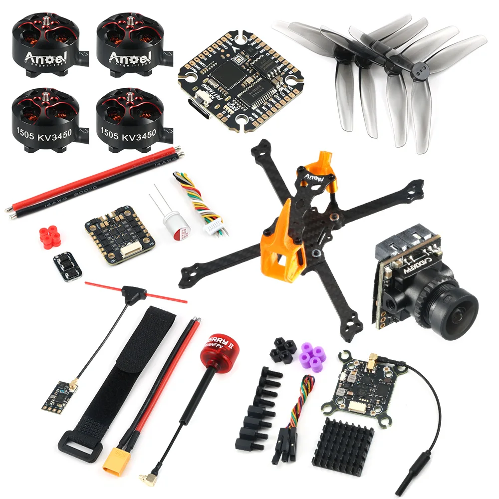 Uangel35 3.5inch FPV Frame 1505 3450KV Motor F411 FC&40A ESC Caddx Ant 1200TVL Camera 5.8g 25-1000kw Adjustable VTX FPV Kit