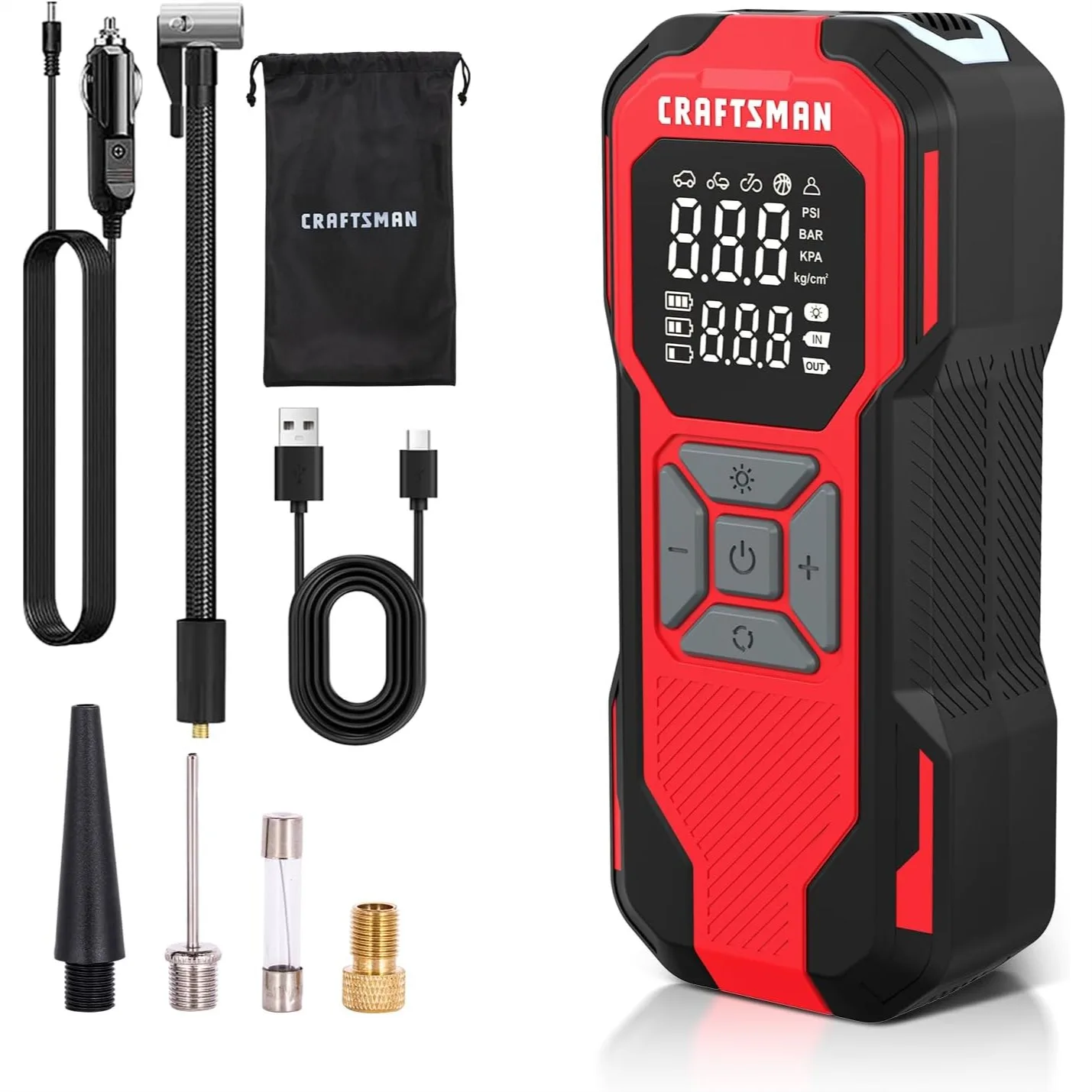 

Cordless Tire Inflator Portable Air Compressor, 6000mAh Battery Powered Air Pump for Car Tires with Digital Gauge, Max 150 PSI,
