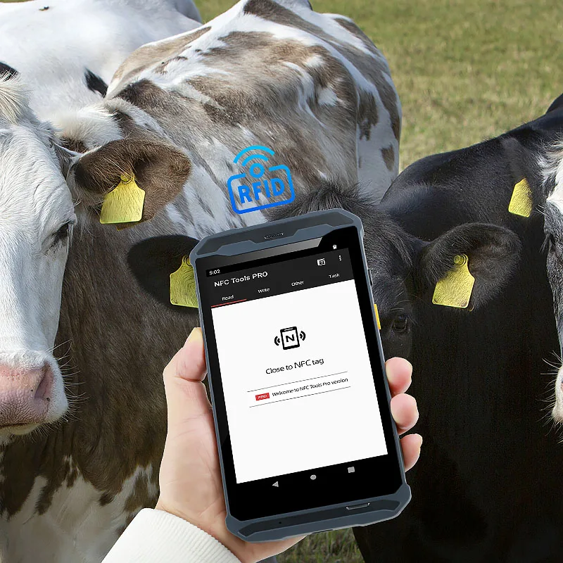 MSIP68 Rugged Portable Android PDA with 125Khz 134Khz LF Animal Earings Rfid Tags Cattle Sheep Livestock