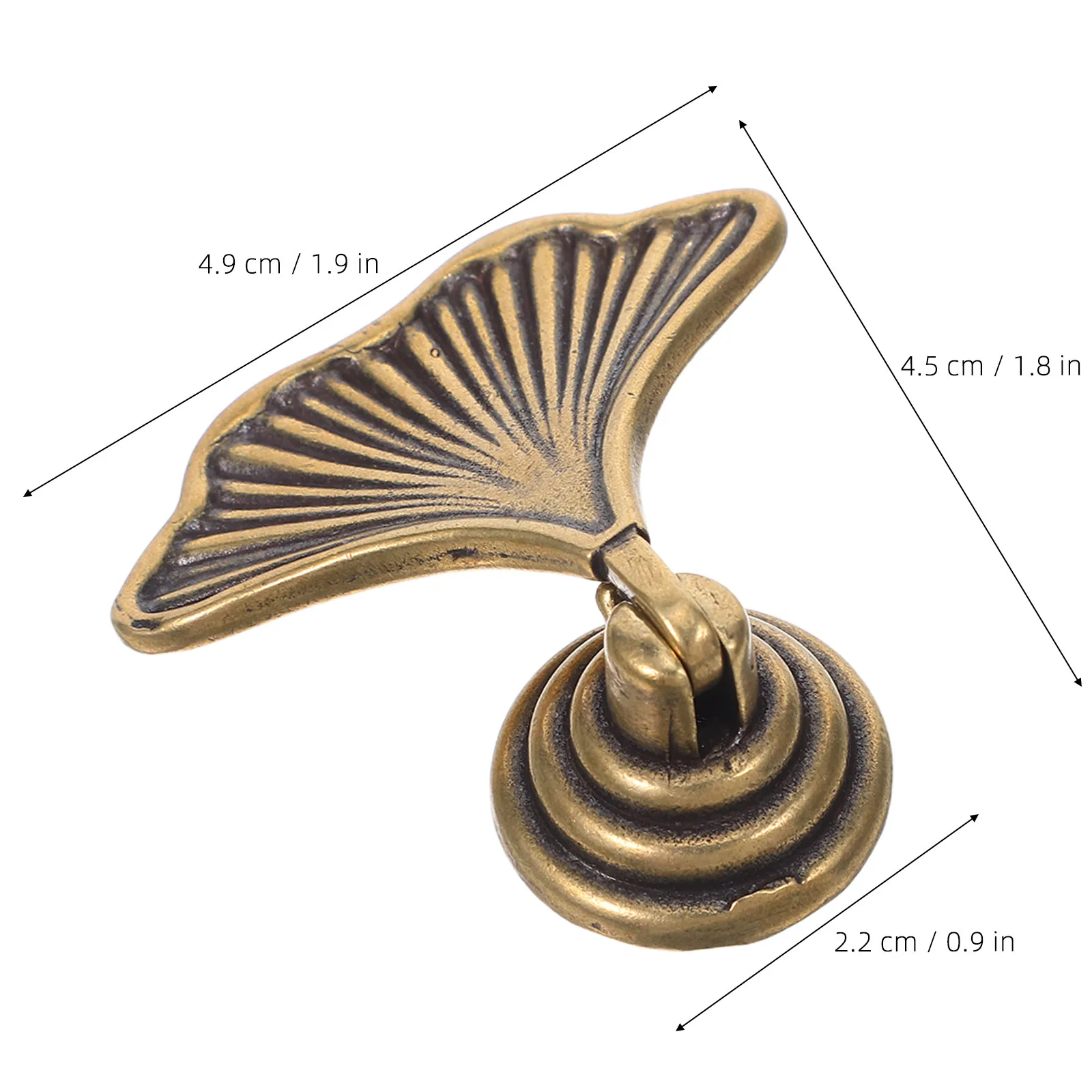 Ginkgo Leaf-Shaped Brass Cabinet Door Knob Bronze Finish Decorative Drop Pendant Pull for Wardrobe Bathroom Vanity