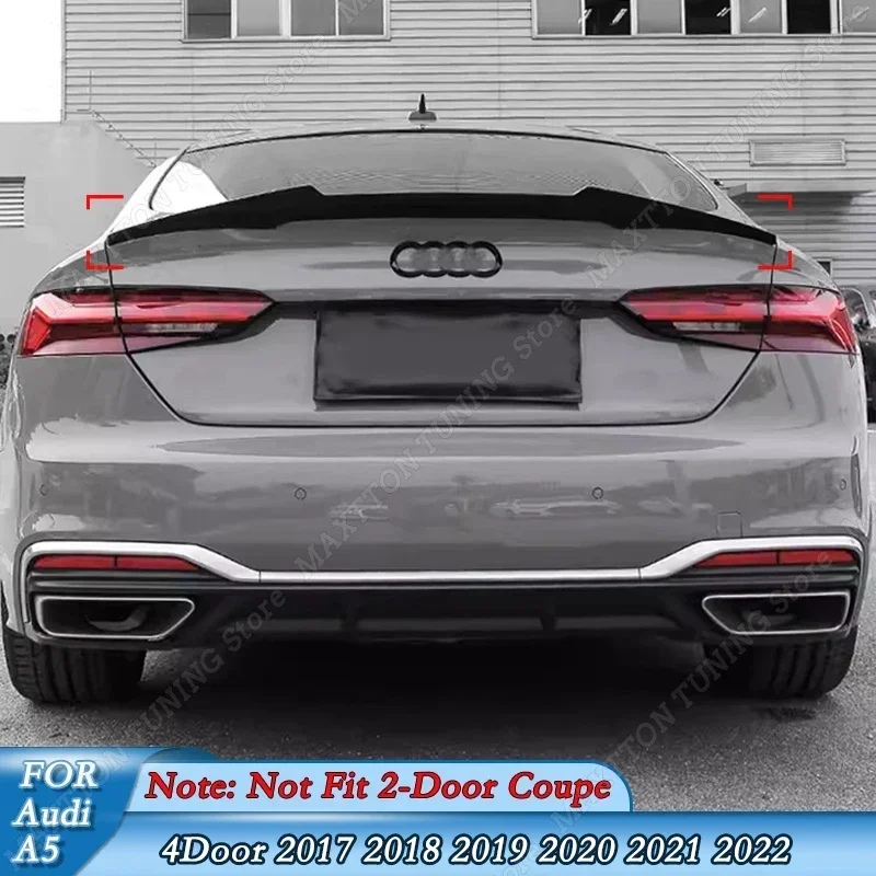 

M4 Style For Audi A5 4Door 2017 2018 2019 2020 2021 2022 Car Rear Roof Spoiler Wing Body Kit Tuning Accessories ABS Gloss Black