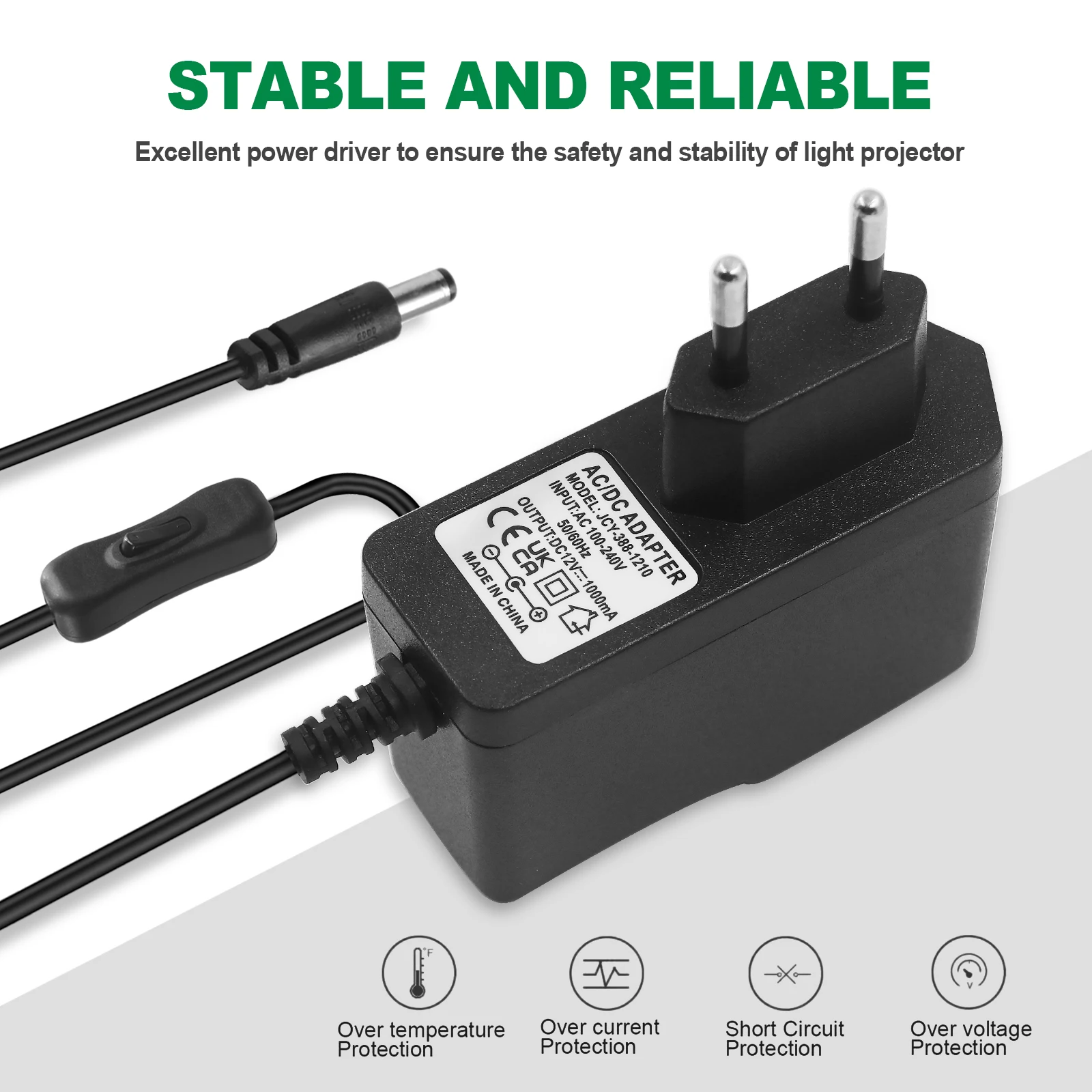 Power Supply with Switch AC110-220V to DC12V Transformer Adapter LED Driver Converter EU US UK AU Plug 1A 2A 3A for LED Light