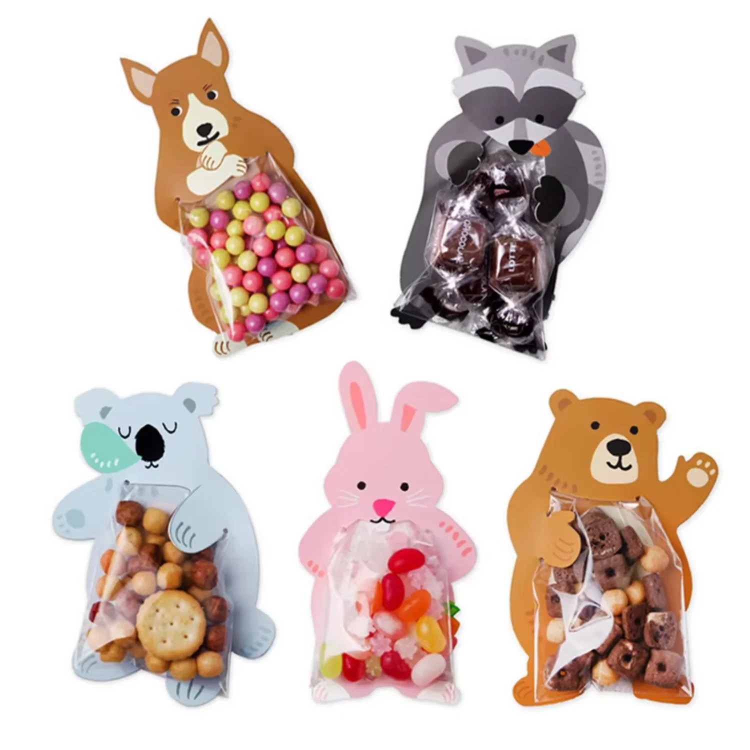 10pcs Cute Animal Rabbit Baking Candy Packaging Gift for Easter Baby Shower Birthday Decor Supplies