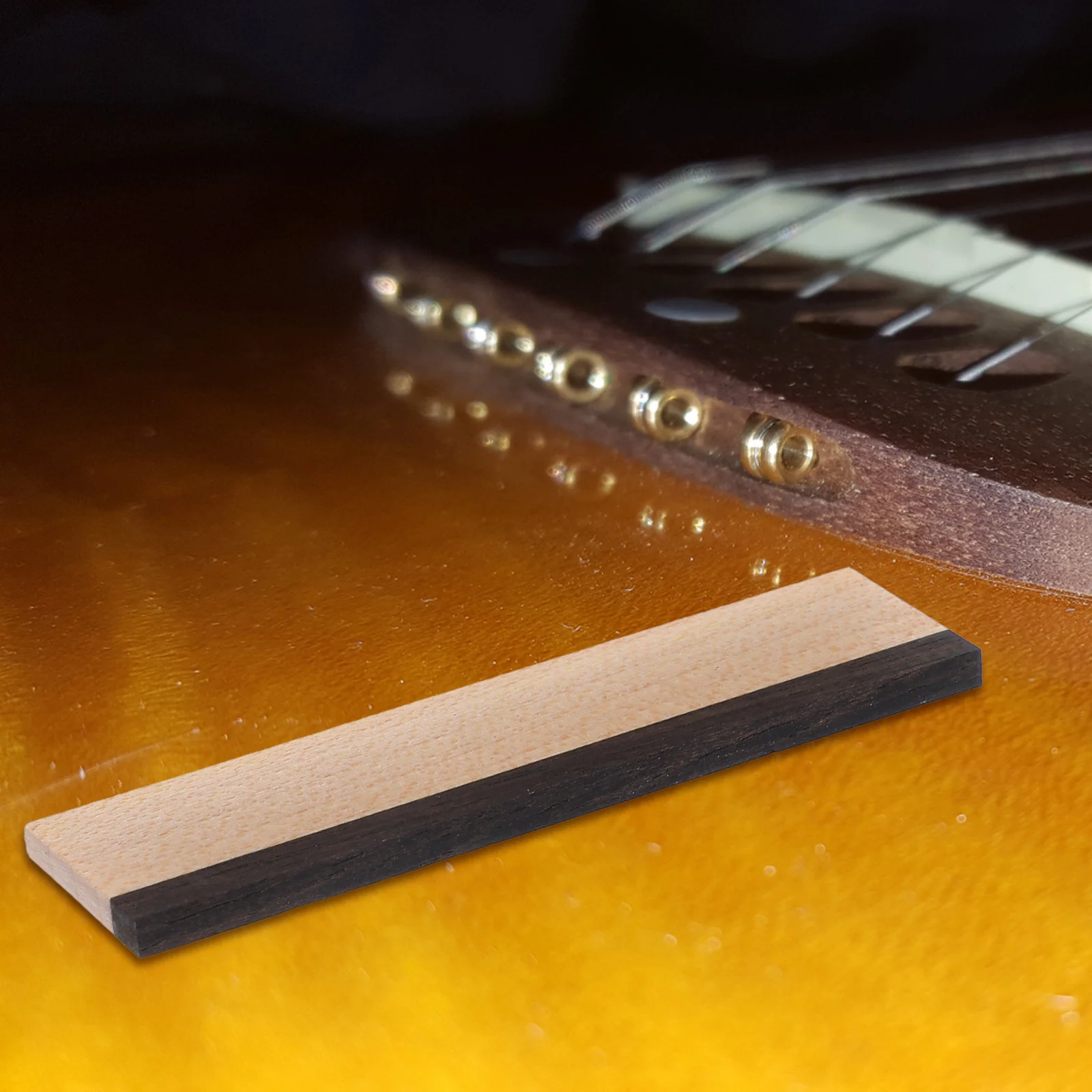 

Dobro Resophonic Bridge Saddle Cut Slotted Maple Ebony 7*1.93*0.32M Untrimmed Hardwood Wood Guitar Saddle