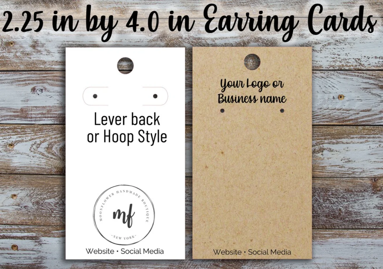 50pcs Custom Earring Cards 2.25 inches by 4 inches, earring display, Jewelry Card, Display Card