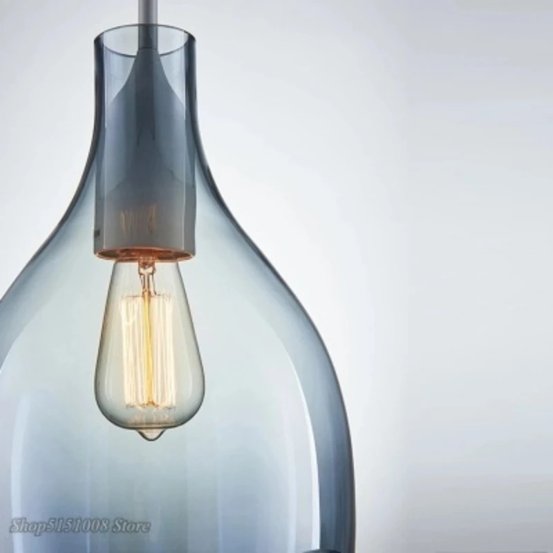 Nordic Glass Pendant Lights Danish Wine Bottle Pendant Lamps modern Living Room Bedroom Kitchen Hanging Lamp Decor Luminaire