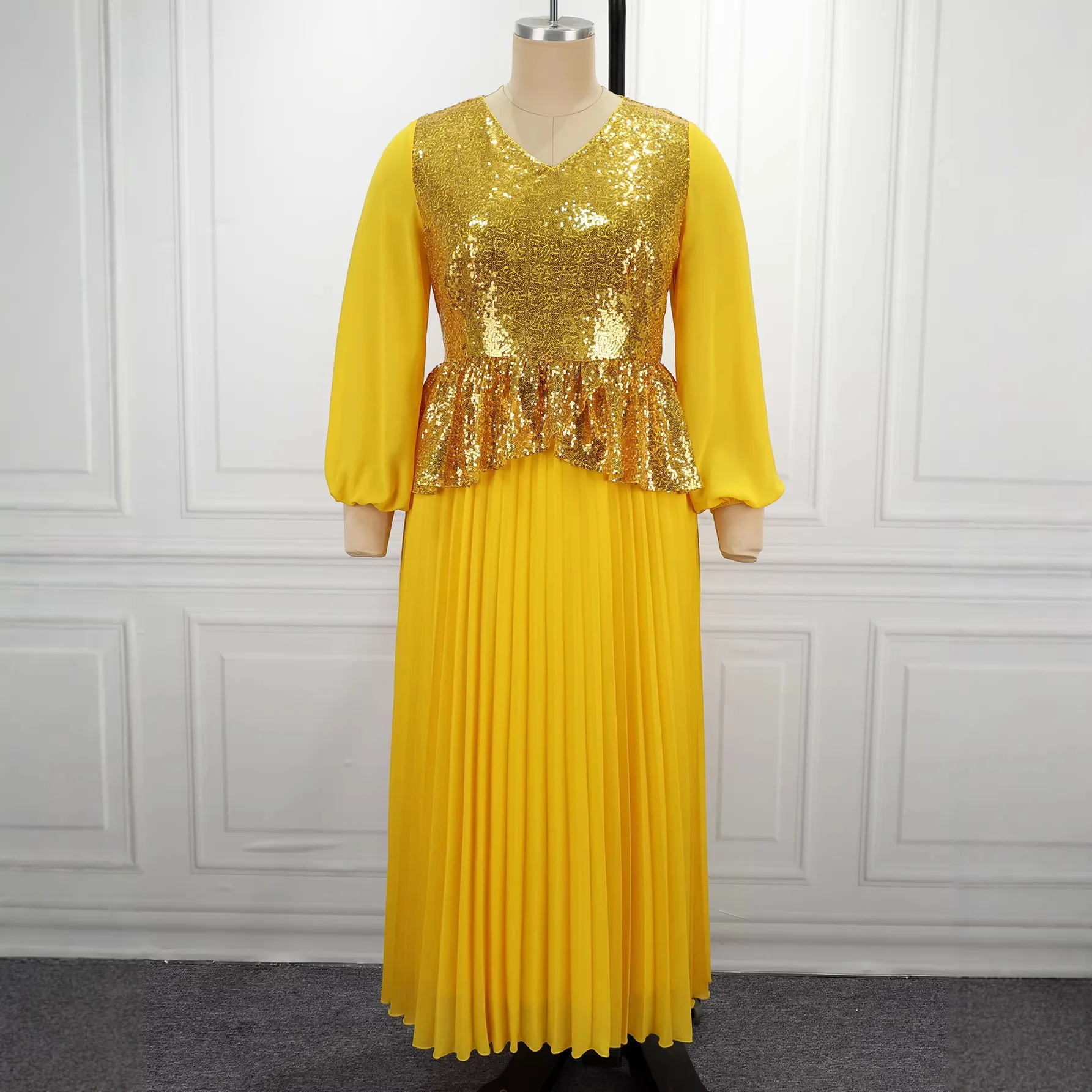 robe-africaine-pour-femmes-pour-soiree-ete-sexy-manches-longues-col-en-v-paillettes-grande-taille-robe-longue-maxi-robes-ankara