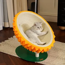 Durian Shell Hemp Rope Cat Nest Wear-resistant Sisal Cat Scratching Board Semi-enclosed Sleeping Pet Bed Cat Tickle Toys