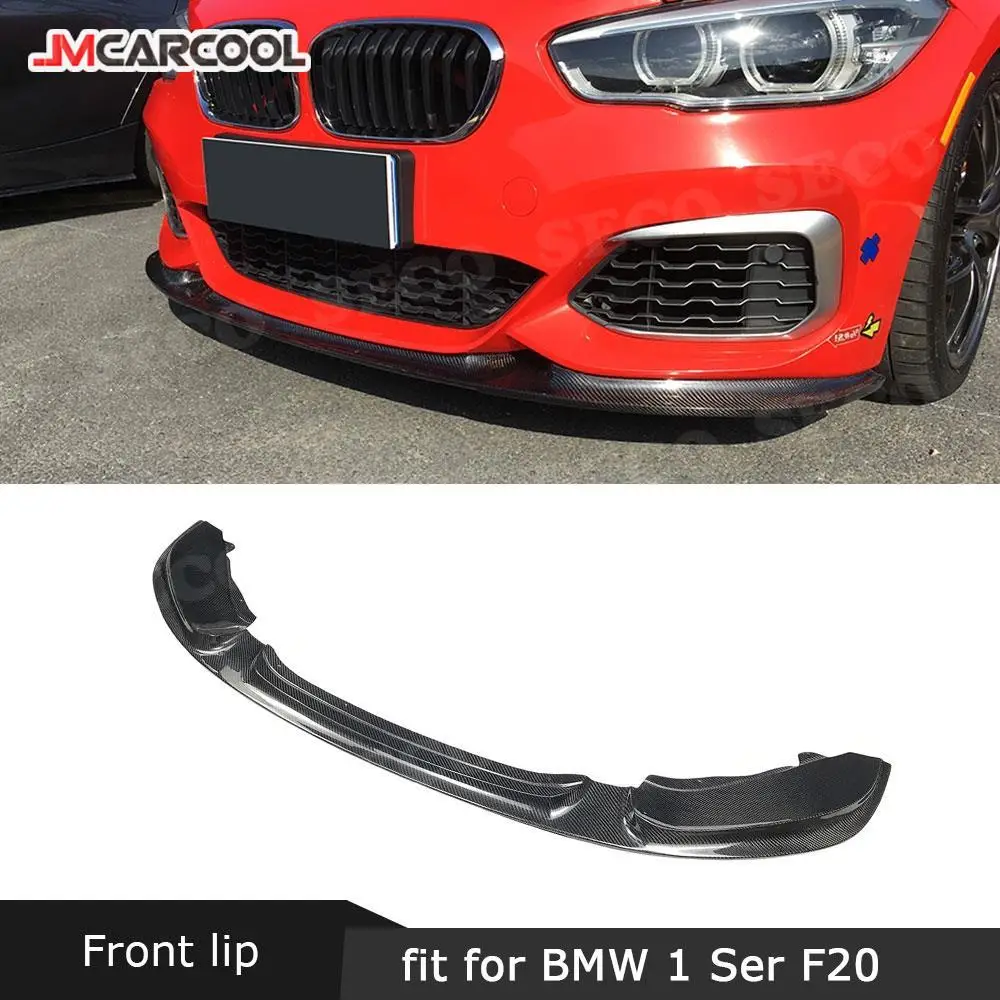 

JMCARCOOL For BMW 1 Series F20 M Sport Hatchback 2016-2018 Front Bumper Lip Spoiler Carbon Fiber Head Chin Shovel