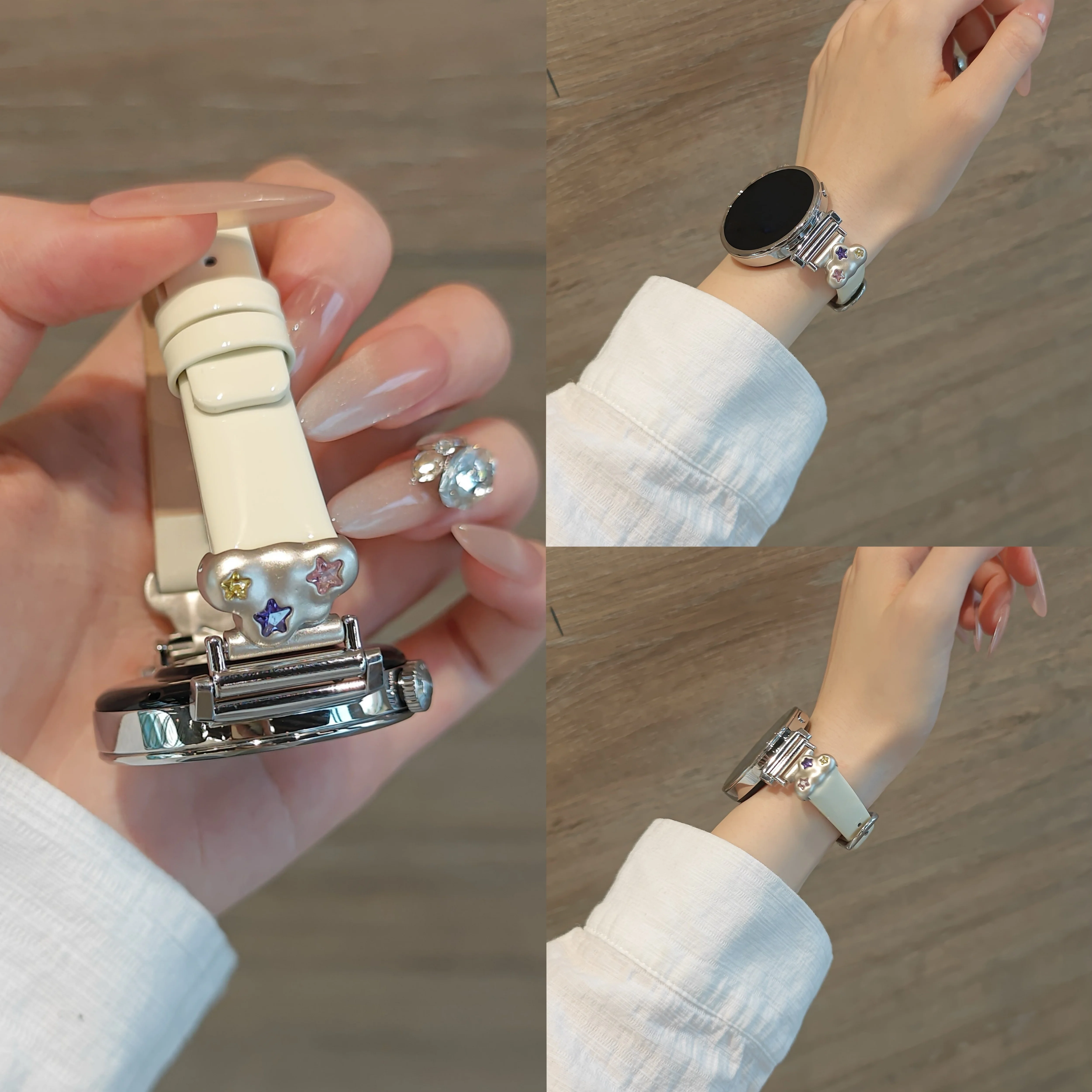 

Cloud shiny cowhide suitable for HW Watch Fit3/Fit4 straps and HW Band 8/9/10NFC handmade straps