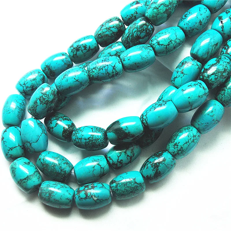1 سلاسل حار طبيعة الفيروز حجر سلاسل طبل شكل 13X18 مللي متر DIY بها بنفسك صنع المجوهرات أجزاء جيدة بالنسبة لك