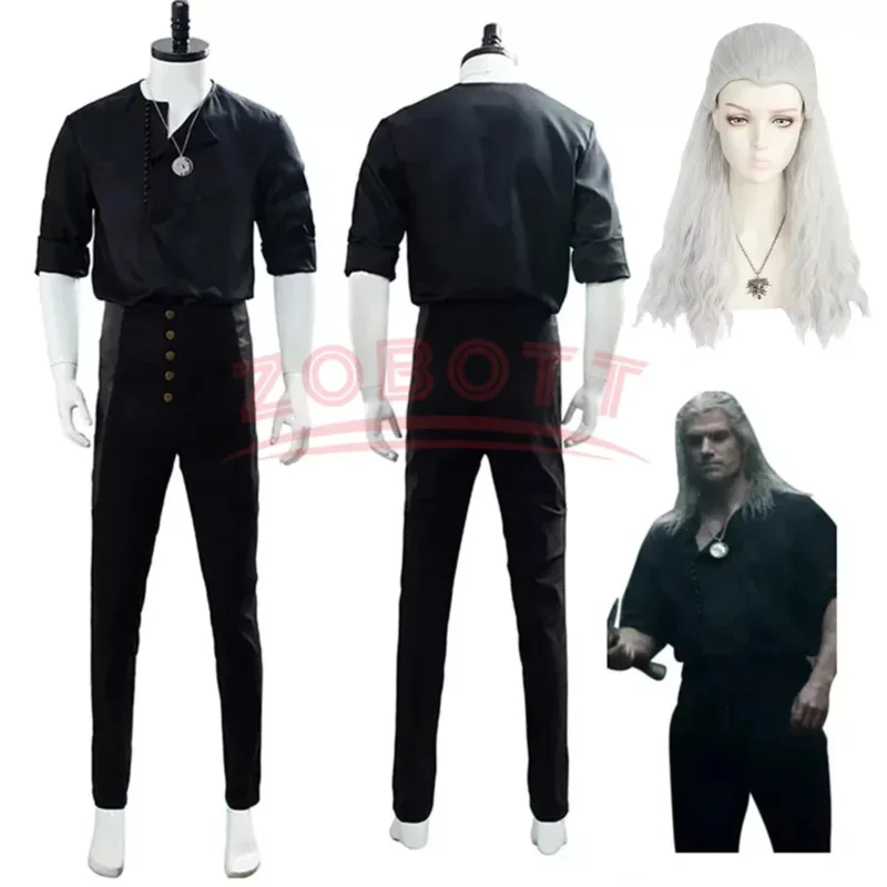 Geralt of Rivia Cosplay The Witcher Costume Outfit Casual Wear Clothes Uniform Halloween Carnival Costume