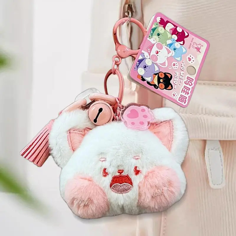 AdTosKitten-Porte-clés en peluche chat mignon, poupées en peluche, pendentif sac à dos, porte-clés animal de dessin animé, cadeau de Noël